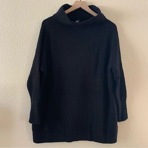 Free People Ottoman Sweater Slouchy Tunic Ribbed Medium Oversized Mock Black S